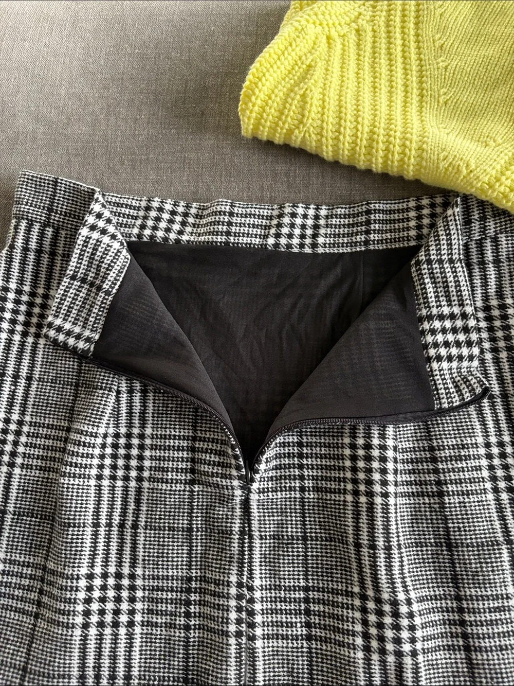 Dark Academia Plaid Mini Skirt, Preppy Checkered Cotton Skirt - Size L